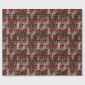 素朴なムースのタイル模様のクリスマス ラッピングペーパー (フラット)