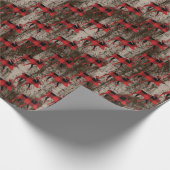 素朴なムースのタイル模様のクリスマス ラッピングペーパー (角)