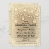 素朴なメイスタイリッシュンソン・ジャースのリハーサル・ディナー 招待状 (正面/裏面)