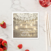 素朴なメイスンの瓶の結婚紙ナプキン スタンダードカクテルナプキン (インサイチュ)