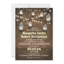 素朴なメイスンジャーと軽い結婚式招待状