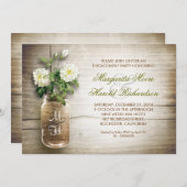 素朴なメイスンジャー婚約パーティ招待状 招待状 (正面/裏面)