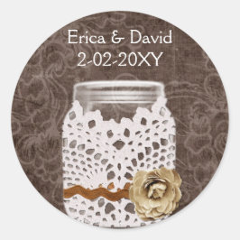素朴なメイスン結婚の瓶のシール ラウンドシール