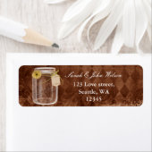 素朴なメイスン結婚ジャーの差出人住所ラベル ラベル (インサイチュ)