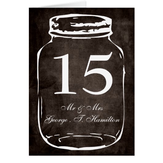 素朴なメイスン結婚ン・ジャーのテーブル番号 (正面)