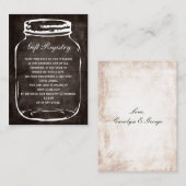 素朴なメイソンの瓶ギフトの登録カード エンクロージャーカード (正面/裏面)