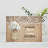 素朴なメイソンジャイルホワイトアジサイブライダルシャワー 招待状 (スタンド正面)