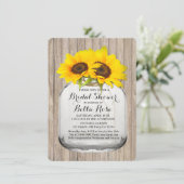 素朴なメイソンジャーとひまわりのブライダルシャワー　サンflwr6 招待状 (スタンド正面)