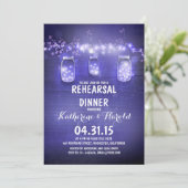 素朴なメイソンジャーとストリングライトのプレリハーサルディナー 招待状 (スタンド正面)