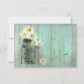 素朴なメイソンジャーとデイジーのウェディングレセプションカード 招待状 (裏面)