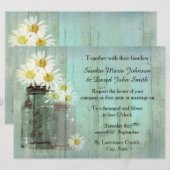 素朴なメイソンジャーとデイジーのウェディング招待状 招待状 (正面/裏面)