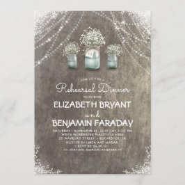 素朴なメイソンジャーとベイビーズブレスの彩るリハーサルディナー 招待状