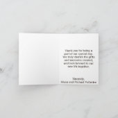 素朴なメイソンジャーと麻の生地の珊瑚色水色感謝カード サンキューカード (内部)