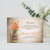 素朴なメイソンジャーのかぼちゃの花の受付 エンクロージャーカード (スタンド正面)