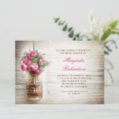 素朴なメイソンジャーを使ったウェディングシャワーの招待状 招待状 (スタンド正面)