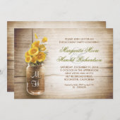 素朴なメイソンジャーを使ったエンゲージメントパーティーの招待状 招待状 (正面/裏面)