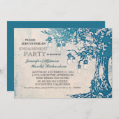 素朴なメイソンジャーを使った木のエンゲージメントパーティーの招待状 招待状 (正面/裏面)