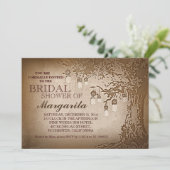 素朴なメイソンジャーを使った木の枝のウェディングシャワー招待状 招待状 (スタンド正面)