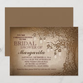 素朴なメイソンジャーを使った木の枝のウェディングシャワー招待状 招待状 (正面/裏面)