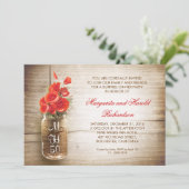 素朴なメイソンジャーを使った結婚記念日招待状 招待状 (スタンド正面)