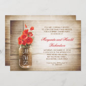 素朴なメイソンジャーを使った結婚記念日招待状 招待状 (正面/裏面)