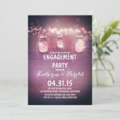 素朴なメイソンジャース&ストリングライト婚約パーティ 招待状 (スタンド正面)