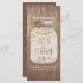 素朴なメイソンジャールレース灯の結婚式のプログラム プログラム (正面/裏面)