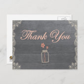 素朴なメイソンジャー感謝のサンゴのポストカード ポストカード (正面/裏面)