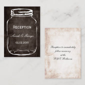 素朴なメイソンジャー結婚式の受付カード エンクロージャーカード (正面/裏面)