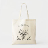 素朴なメイソンジャー花のカスタマイゼーション トートバッグ (正面)