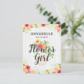 素朴なメイソンジャー あなたは私のフラワーガール? 招待状 (スタンド正面)