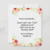 素朴なメイソンジャー あなたは私のフラワーガール? 招待状 (裏面)