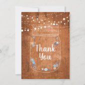 素朴なメイソンジャー ストリングライト ありがとう サンキューカード (正面)