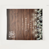 素朴なメイソンジャー ストリングライト フォトブース背景 タペストリー (正面(横))