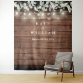 素朴なメイソンジャー ストリングライト フォトブース背景 タペストリー (インサイチュ)