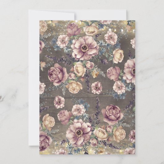 素朴なメイソンジャー マーブ ゴールド ウェディング アニバーサリー 招待状 (裏面)