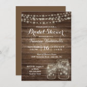 素朴なメイソンジャー 結婚式 ブライダルシャワー 招待状 (正面/裏面)