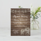 素朴なメイソンジャー 結婚式 ブライダルシャワー 招待状 (スタンド正面)