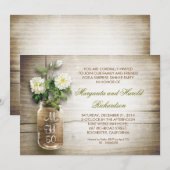 素朴なメイソンジャー 結婚記念日 招待状 (正面/裏面)