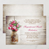 素朴なメイソンジャー 結婚記念日 招待状 (正面/裏面)