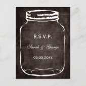 素朴なメイソン・ジャー・ウェディングrsvp インビテーションポストカード (正面)