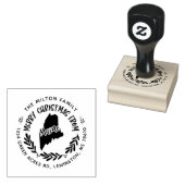 素朴なメインのメリークリスマス差出人住所 ラバースタンプ (押印)