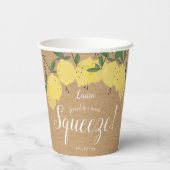 素朴なメインスクイーズレモン ブライダルシャワー 紙コップ (裏面)