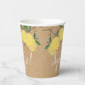 素朴なメインスクイーズレモン ブライダルシャワー 紙コップ (左)