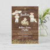 素朴なメキシコのカクタス ゴールド チャロ 兄弟 バウティゾ 招待状 (スタンド正面)