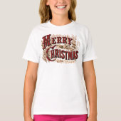 素朴なメリークリスマス Tシャツ (正面)