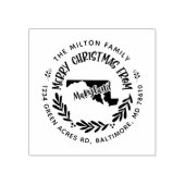 素朴なメリーランドのメリークリスマス差出人住所 ラバースタンプ (インプリント)