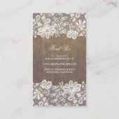 素朴なメーソンジャーのひもはレース木納屋をつけます 名刺 (裏面)