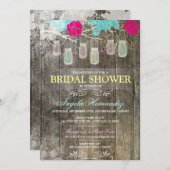 素朴なメーソンジャーのブライダルシャワーの招待状 招待状 (正面/裏面)