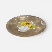 素朴なメーソンジャーのベビーの呼吸およびヒマワリ ペーパープレート (アングル)